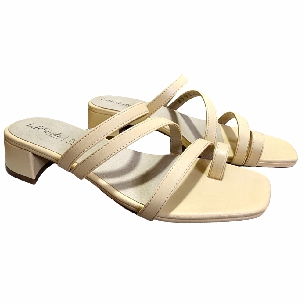 Life Stride Jasmine Secret Cushion Insole Strappy Slip-on Square Toe Sandal - 8W - Picture 2 of 8